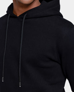 Felpa con cappuccio Nera Cotone Cashmere | Filatori