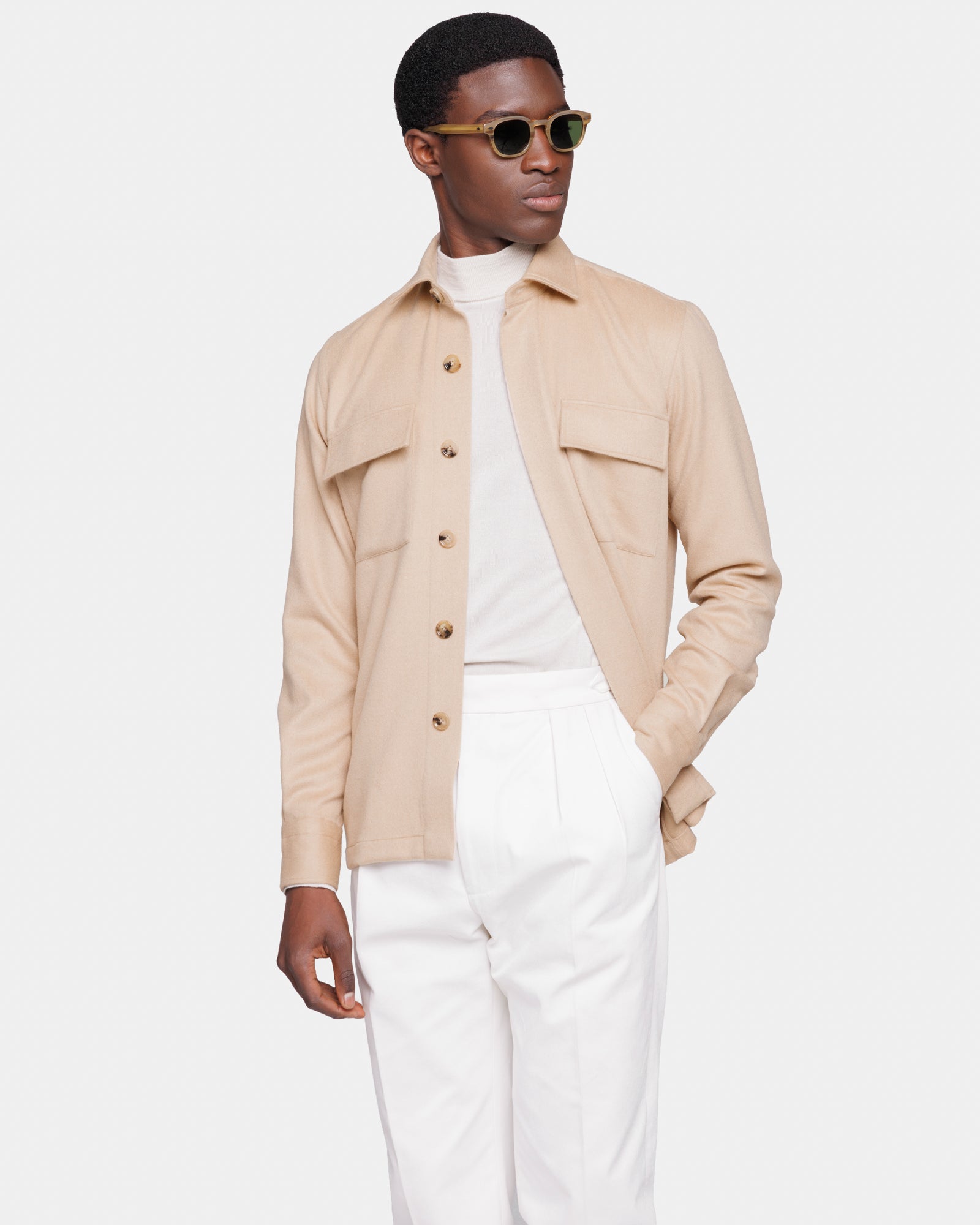 Overshirt tinta unita Sabbia 100% Baby Camel | Filatori