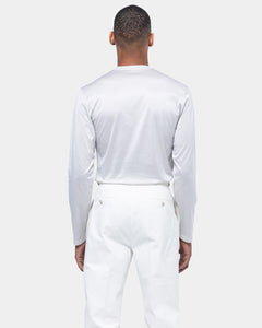 Pearl grey Long Sleeved T-Shirt 100% Egyptian Cotton | Filatori 