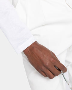 White Long Sleeve Buttonless Polo 100% Egyptian Cotton | Filatori