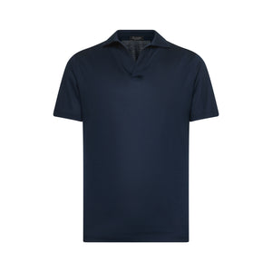 Blue Short Sleeve Buttonless Polo 100% Egyptian Cotton | Filatori
