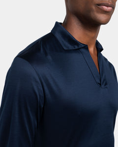 Blue Long Sleeve Buttonless Polo 100% Egyptian Cotton | Filatori