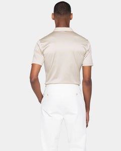 Sand Short Sleeve Buttonless Polo 100% Egyptian Cotton | Filatori