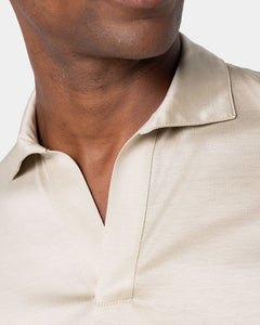 Sand Short Sleeve Buttonless Polo 100% Egyptian Cotton | Filatori