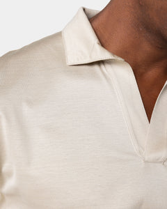 Sand Short Sleeve Buttonless Polo 100% Egyptian Cotton | Filatori