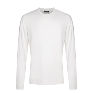 T shirt manica lunga soft tinta unita Bianco Seta Cotone | Filatori