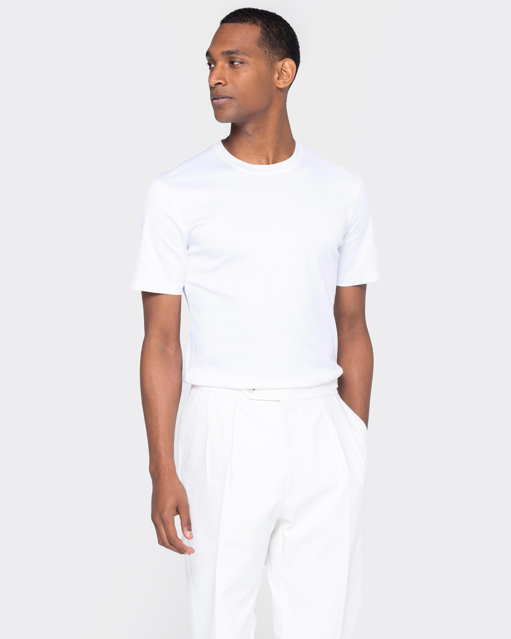 White Short Sleeve T-Shirt 100% Ultra-fine Supima Cotton Filatori