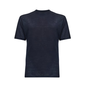 Blue Short Sleeve T-Shirt 100% Masters of Linen | Filatori 