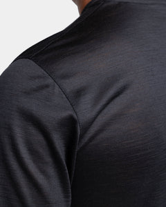 T shirt manica corta tech tinta unita Nera Lana Merino Extrafine | Filatori