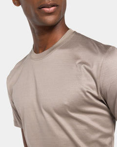 Taupe Short Sleeve T-Shirt 100% Egyptian Cotton Filatori