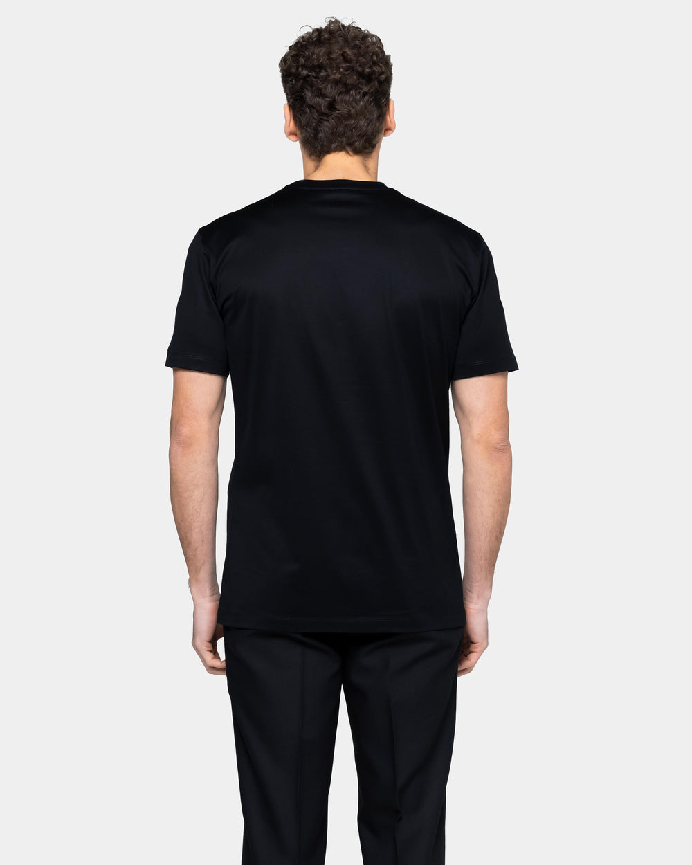 T shirt uomo tinta unita Nera 100 Cotone alta qualit Filatori